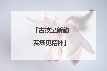古技呈新韵 赛场见精神