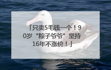 只卖5毛钱一个！90岁“粽子爷爷”坚持16年不涨价！