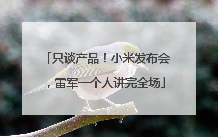 只谈产品！小米发布会，雷军一个人讲完全场