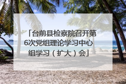 台前县检察院召开第6次党组理论学习中心组学习（扩大）会