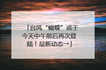 台风“蝴蝶”或于今天中午前后再次登陆！最新动态→