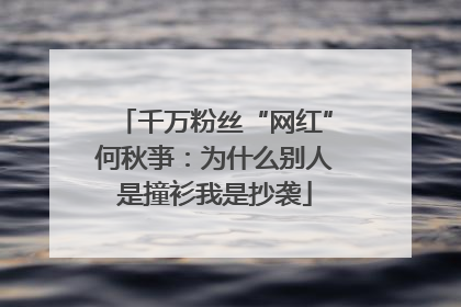 千万粉丝“网红”何秋亊：为什么别人是撞衫我是抄袭