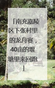 南充嘉陵区下张村里的龙舟赛，40亩的堰塘里来回跑