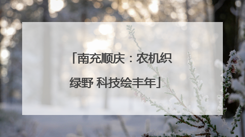 南充顺庆：农机织绿野 科技绘丰年