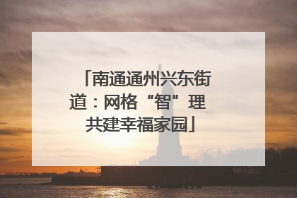 南通通州兴东街道：网格“智”理 共建幸福家园