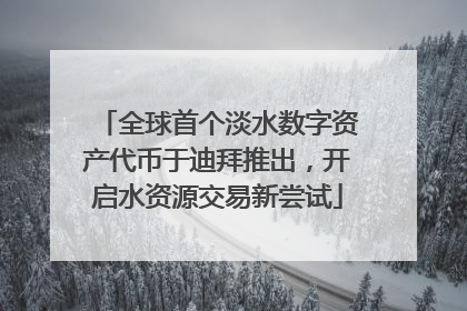 全球首个淡水数字资产代币于迪拜推出，开启水资源交易新尝试