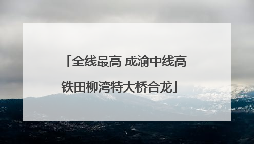 全线最高 成渝中线高铁田柳湾特大桥合龙