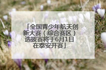 全国青少年航天创新大赛（综合赛区）选拔赛将于6月1日在泰安开赛