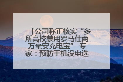 公司称正核实“多所高校禁用罗马仕两万毫安充电宝” 专家：预防手机没电选中等体积产品即可