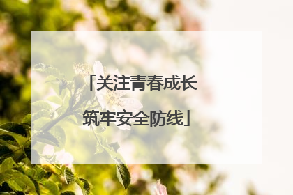 关注青春成长 筑牢安全防线