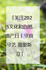 关注2025文化和自然遗产日丨守真守艺 器象新章