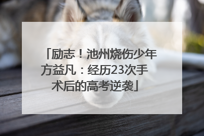 励志！池州烧伤少年方益凡：经历23次手术后的高考逆袭