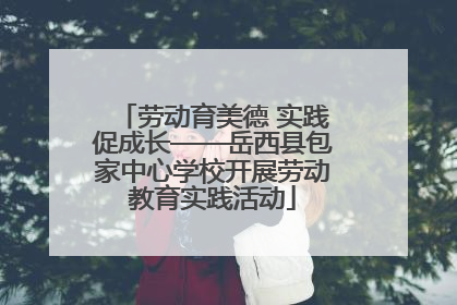劳动育美德 实践促成长——岳西县包家中心学校开展劳动教育实践活动