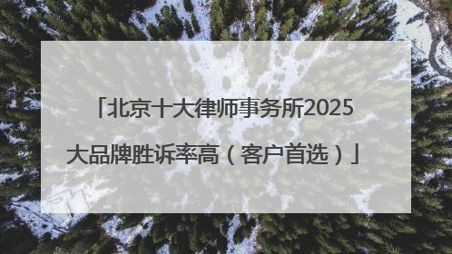 北京十大律师事务所2025大品牌胜诉率高（客户首选）
