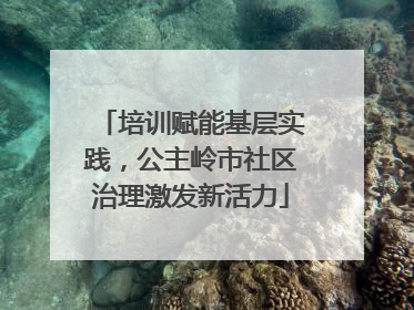 培训赋能基层实践，公主岭市社区治理激发新活力