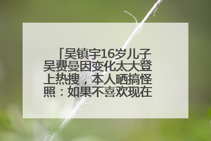 吴镇宇16岁儿子吴费曼因变化太大登上热搜，本人晒搞怪照：如果不喜欢现在的我可以离开