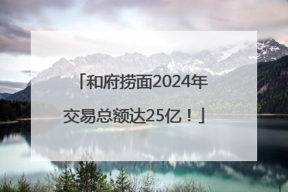 和府捞面2024年交易总额达25亿！