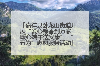 嘉祥县卧龙山街道开展“爱心粽香到万家 暖心端午送安康” “五为”志愿服务活动