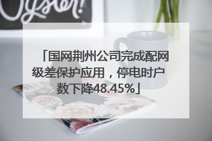 国网荆州公司完成配网级差保护应用，停电时户数下降48.45%