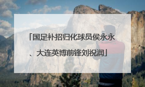 国足补招归化球员侯永永、大连英博前锋刘祝润