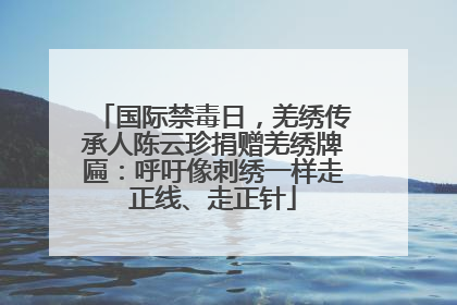国际禁毒日，羌绣传承人陈云珍捐赠羌绣牌匾：呼吁像刺绣一样走正线、走正针