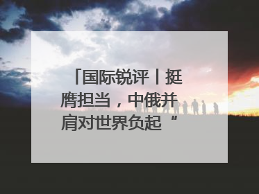 国际锐评丨挺膺担当，中俄并肩对世界负起“特殊责任”