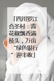 四川罗江合圣村：青花椒飘香满枝头，万亩“绿色银行”迎丰收