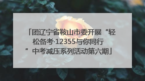 团辽宁省鞍山市委开展“轻松备考·12355与你同行”中考减压系列活动第六期