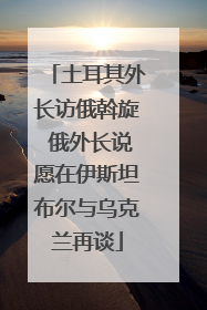 土耳其外长访俄斡旋 俄外长说愿在伊斯坦布尔与乌克兰再谈