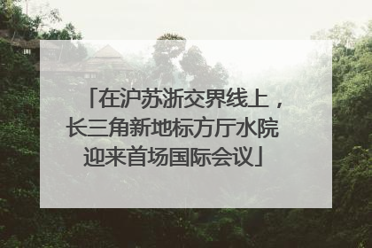 在沪苏浙交界线上，长三角新地标方厅水院迎来首场国际会议