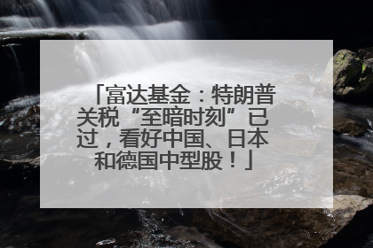 富达基金：特朗普关税“至暗时刻”已过，看好中国、日本和德国中型股！