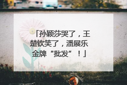 孙颖莎哭了，王楚钦笑了，潘展乐金牌“批发”！