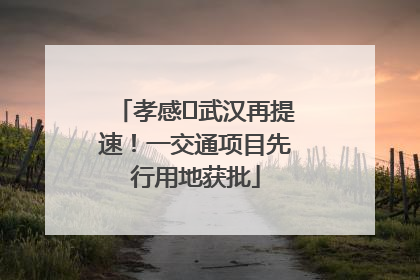 孝感⇋武汉再提速！一交通项目先行用地获批