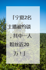 宁夏2名主播被约谈，其中一人粉丝近20万！
