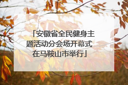 安徽省全民健身主题活动分会场开幕式在马鞍山市举行
