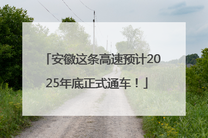 安徽这条高速预计2025年底正式通车！