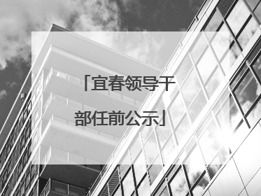 宜春领导干部任前公示