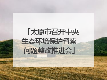 太原市召开中央生态环境保护督察问题整改推进会