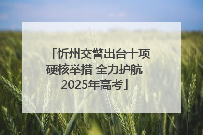 忻州交警出台十项硬核举措 全力护航2025年高考