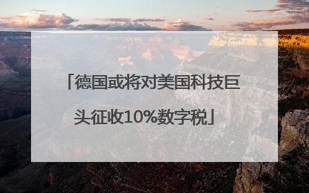 德国或将对美国科技巨头征收10%数字税