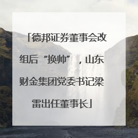 德邦证券董事会改组后“换帅”，山东财金集团党委书记梁雷出任董事长