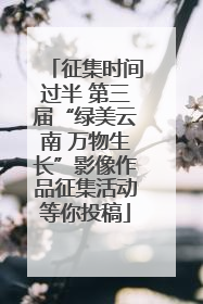 征集时间过半 第三届“绿美云南 万物生长”影像作品征集活动等你投稿