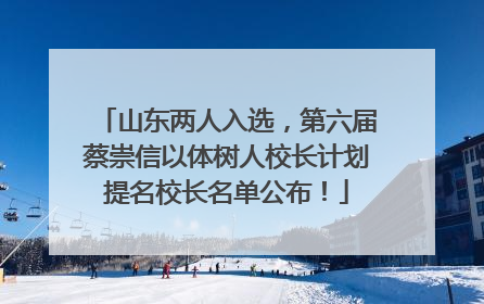 山东两人入选，第六届蔡崇信以体树人校长计划提名校长名单公布！