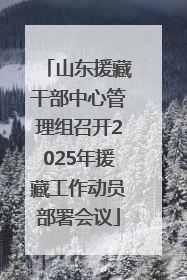 山东援藏干部中心管理组召开2025年援藏工作动员部署会议