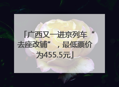 广西又一进京列车“去座改铺”，最低票价为455.5元