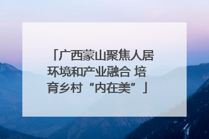 广西蒙山聚焦人居环境和产业融合 培育乡村“内在美”