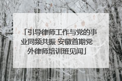 引导律师工作与党的事业同频共振 安徽首期党外律师培训班见闻