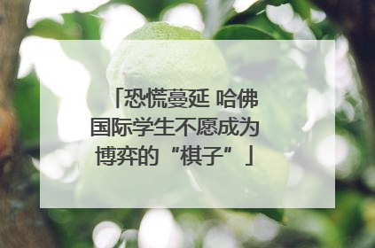 恐慌蔓延 哈佛国际学生不愿成为博弈的“棋子”