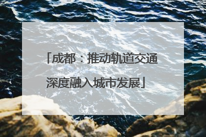 成都：推动轨道交通深度融入城市发展