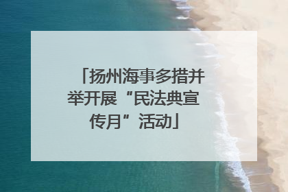 扬州海事多措并举开展“民法典宣传月”活动